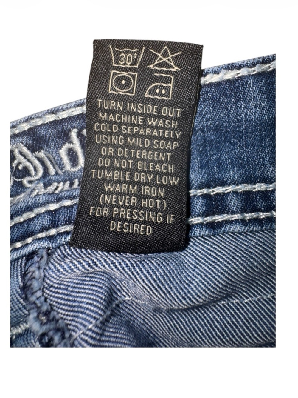 Love Indigo bootcut denim jeans WOMENS embellished western boho lace medium wash - Picture 8 of 9